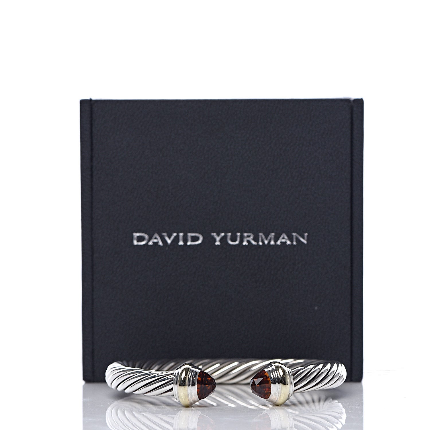 David Yurman Sterling Silver 14K Yellow Gold Citrine 7mm Cable Classics Bracelet 6 of 6