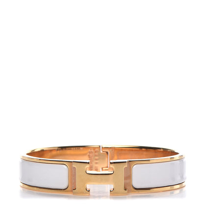 Hermes Enamel Narrow Clic Clac H Bracelet PM White 1 of 7