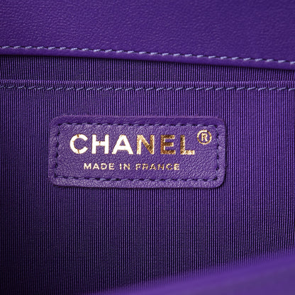 Chanel Calfskin Quilted Medium Boy Flap Purple 8 of 12
