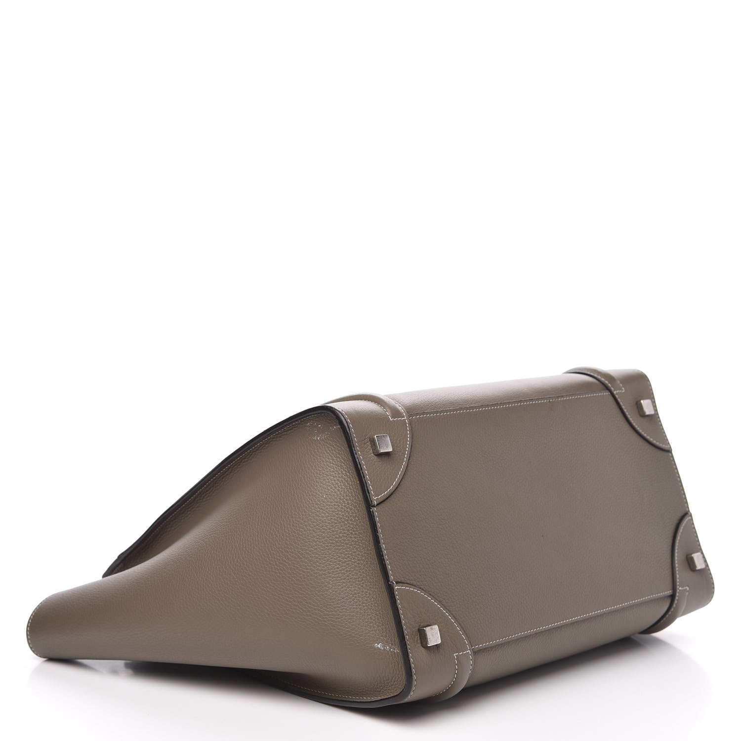 Celine Drummed Calfskin Mini Luggage Souris 4 of 16