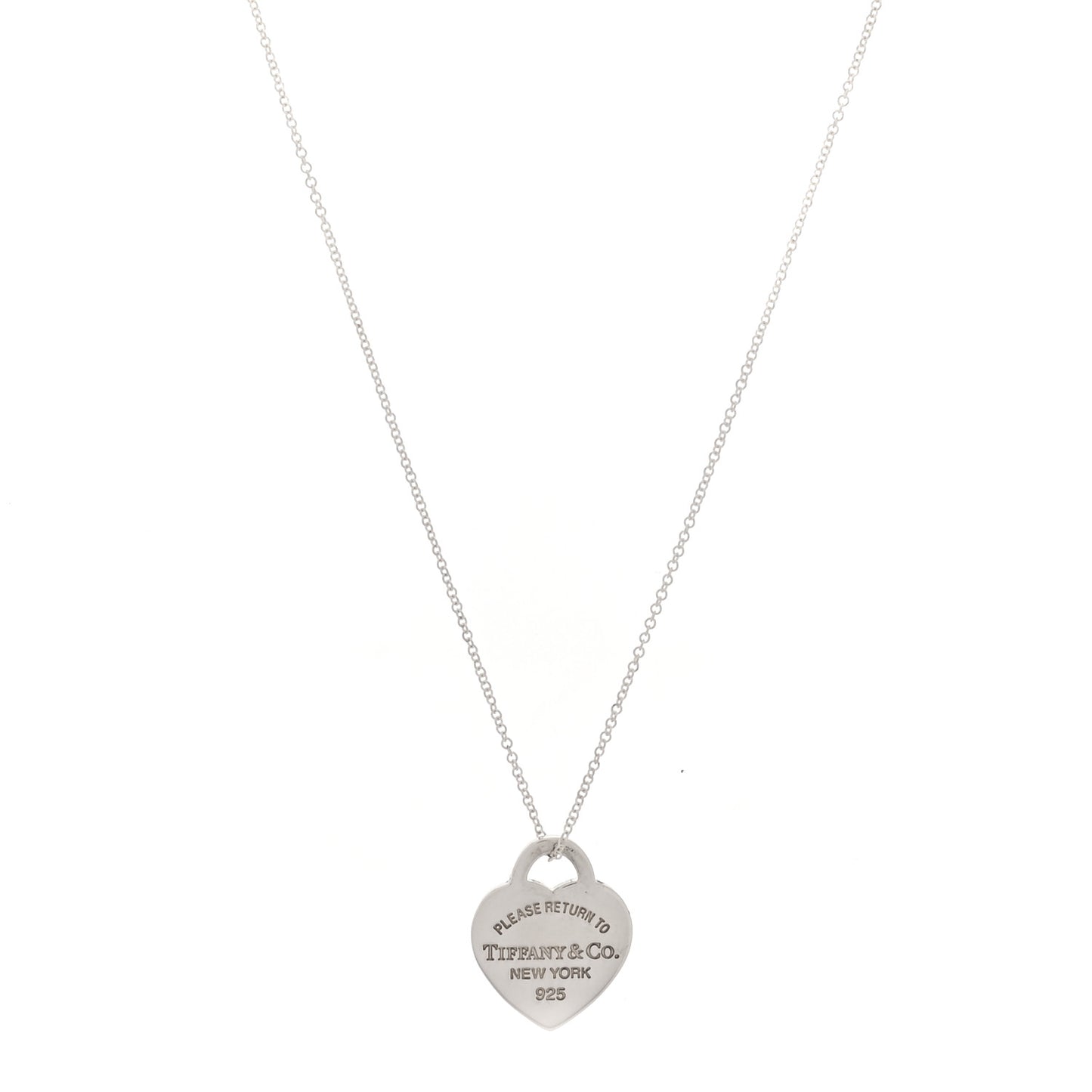 Sterling Silver Enamel Small Return to Tiffany Heart Pendant Necklace Blue