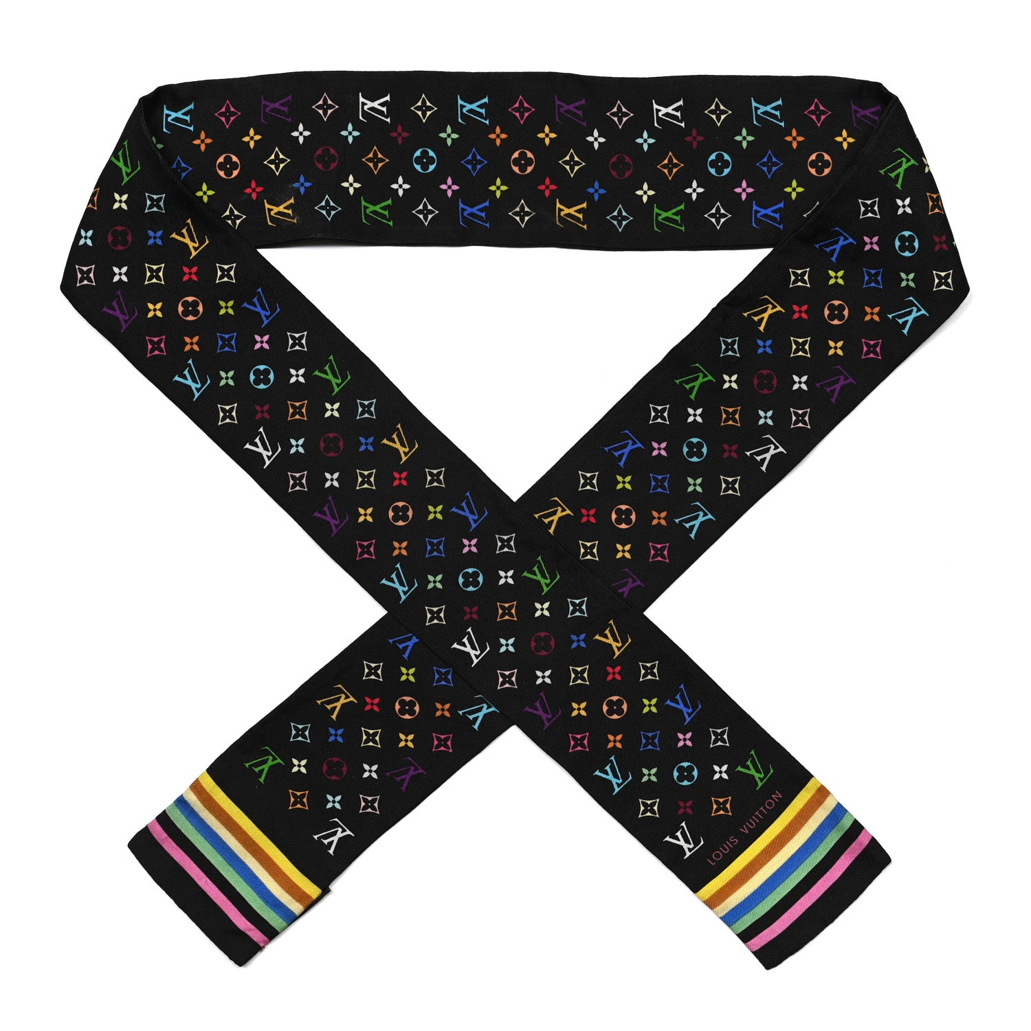 Louis Vuitton Silk Monogram Multicolor Bandeau Black 1 of 6