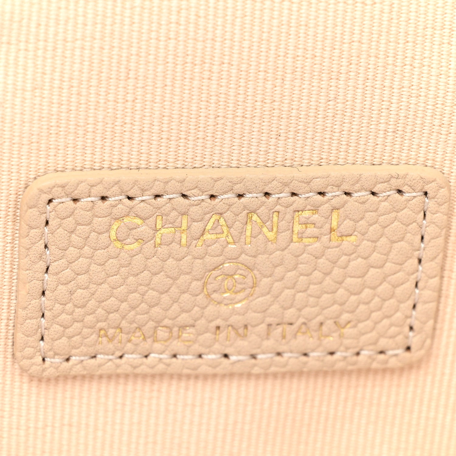 Chanel Caviar Quilted Tiny CC Mini Vanity Case With Chain Beige 6 of 9