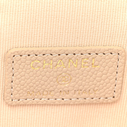 Chanel Caviar Quilted Tiny CC Mini Vanity Case With Chain Beige 6 of 9