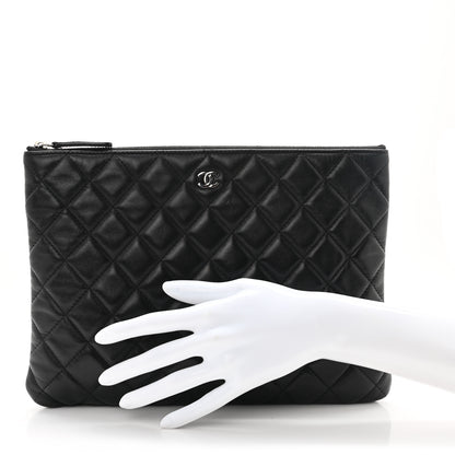 Chanel Lambskin Quilted Medium Cosmetic Case Black 2 of 8