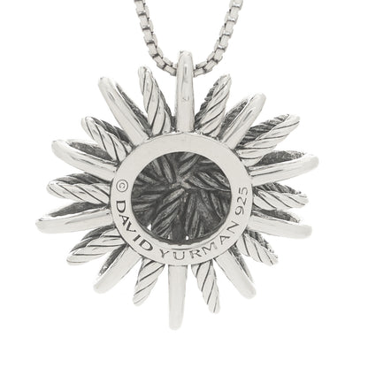 David Yurman Sterling Silver Diamond Medium Starburst Pendant Necklace 5 of 6