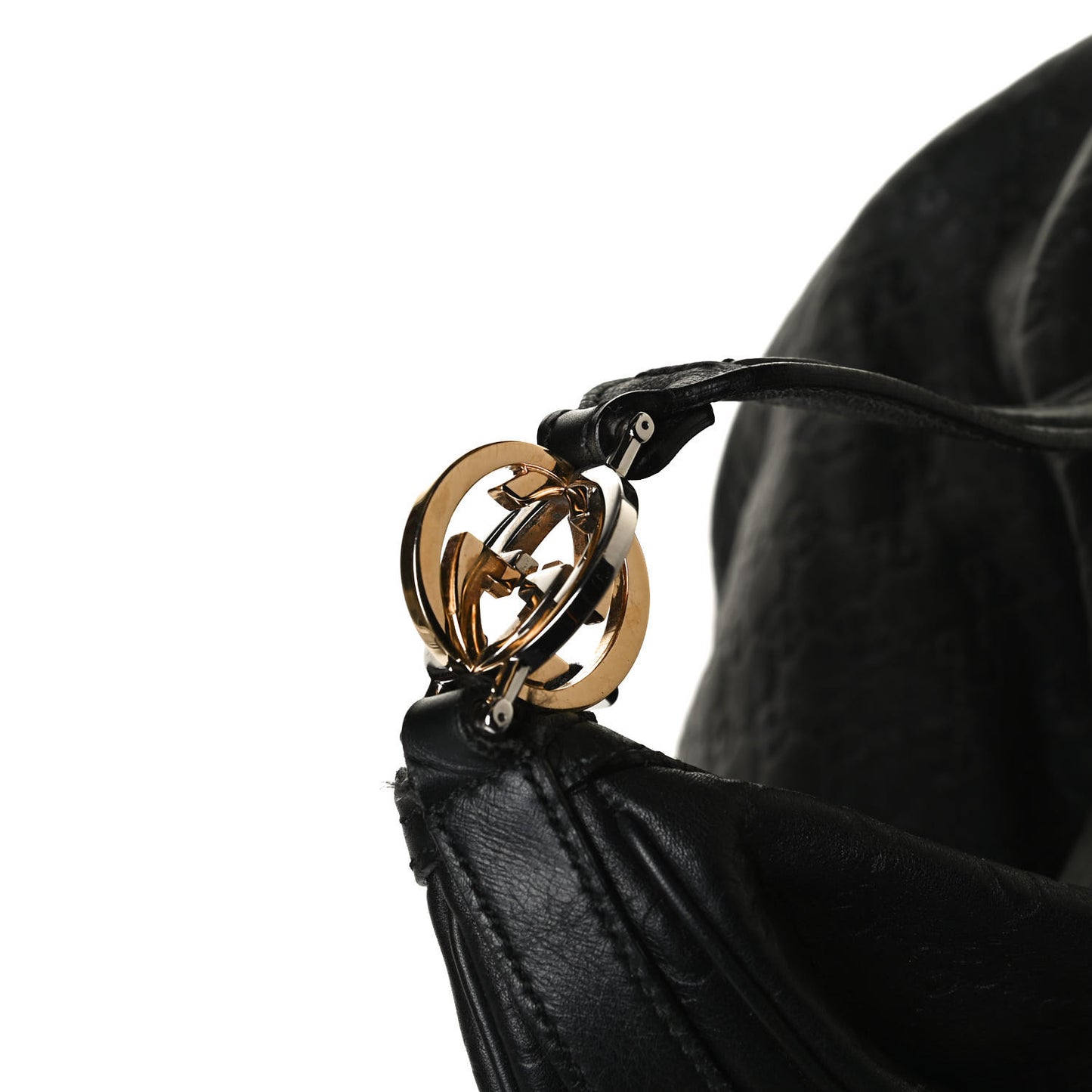 Guccissima Large GG Twins Hobo Black