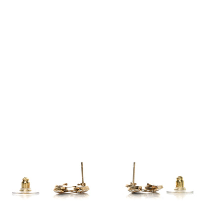 Chanel Baguette Crystal Enamel CC Earrings Gold Black 3 of 5