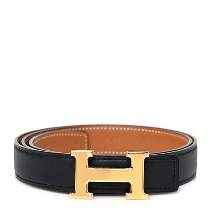 Hermes Swift Epsom 24mm Mini H Belt 80 32 Black Gold 1 of 4