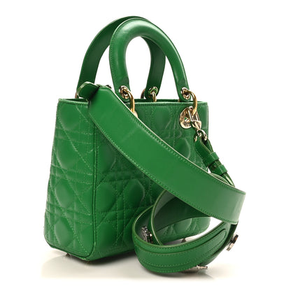 Christian Dior Lambskin Cannage Small Lucky Badges My Lady Dior Green 3 of 11