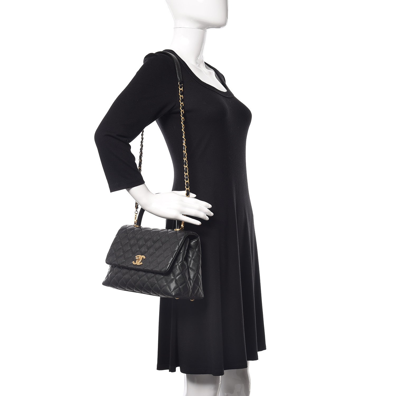 Chanel Caviar Quilted Small Coco Handle Flap Black 2 of 14