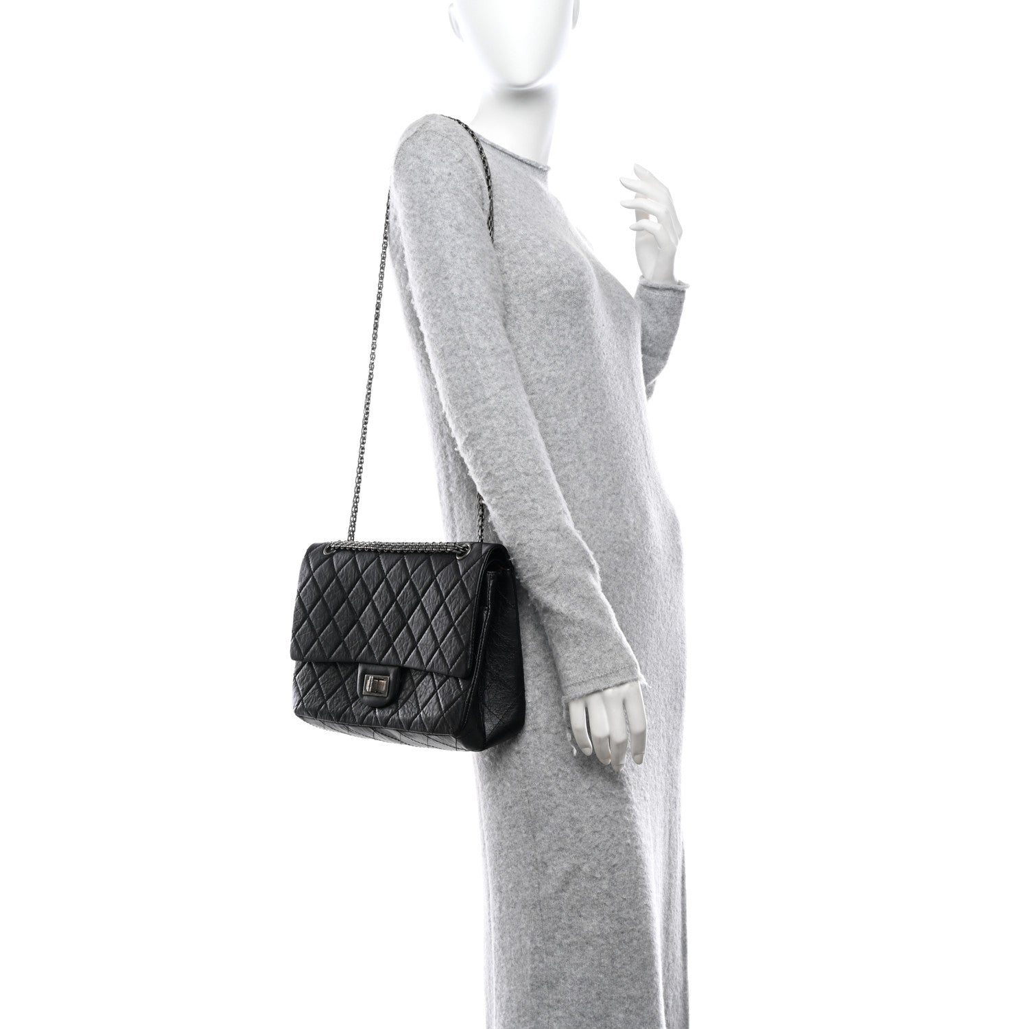 Chanel Aged Calfskin Quilted 2.55 Reissue 227 Flap Black 2 of 11
