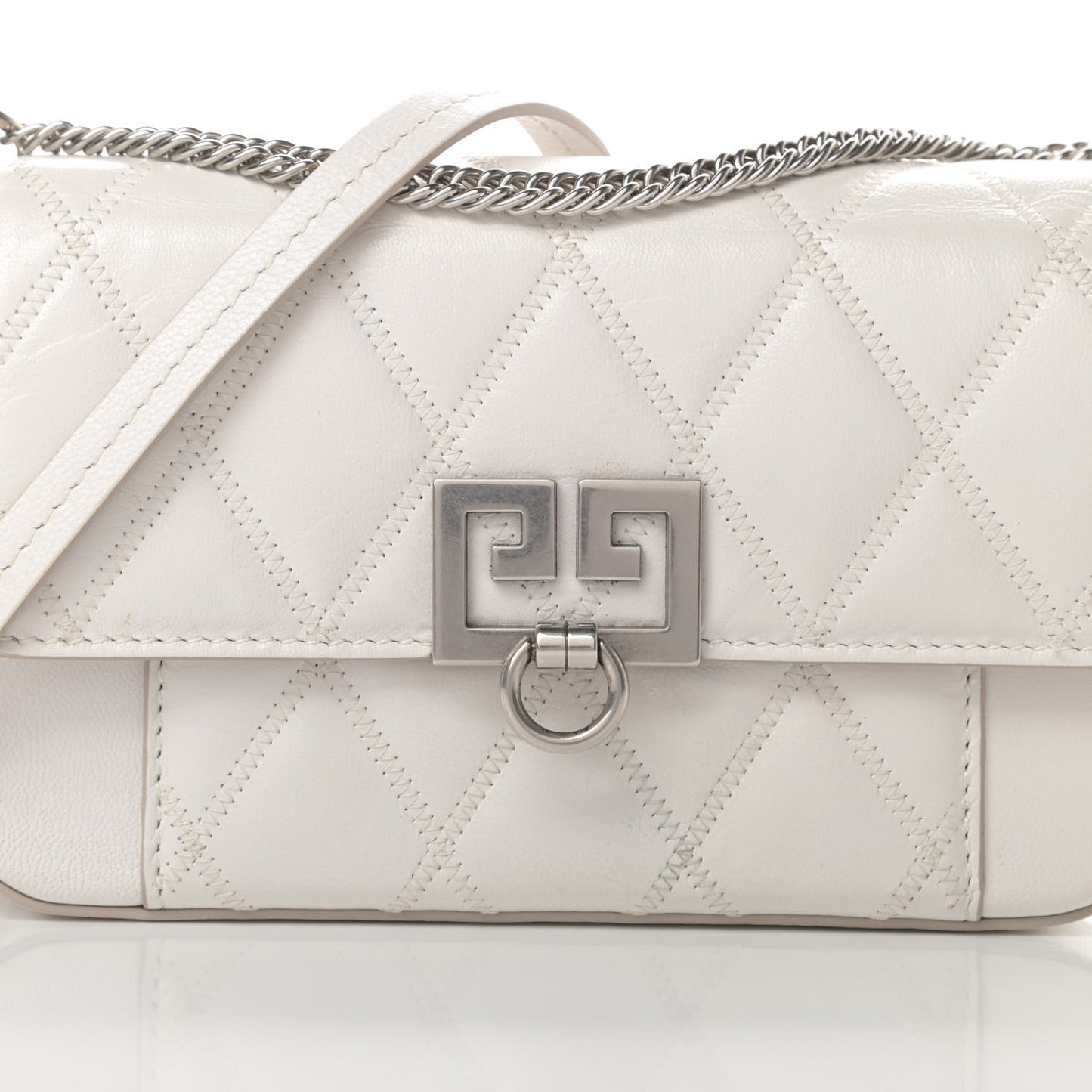 Goatskin Quilted GV3 Mini Pocket Convertible Bag White