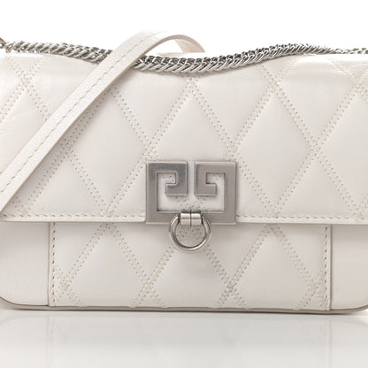 Givenchy Goatskin Quilted GV3 Mini Pocket Convertible Bag White 8 of 12
