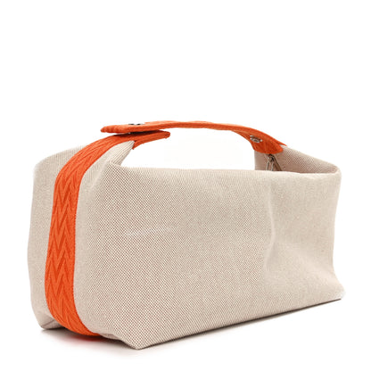 Hermes Canvas Large Bride-A-Brac Pouch Natural Orange 3 of 9