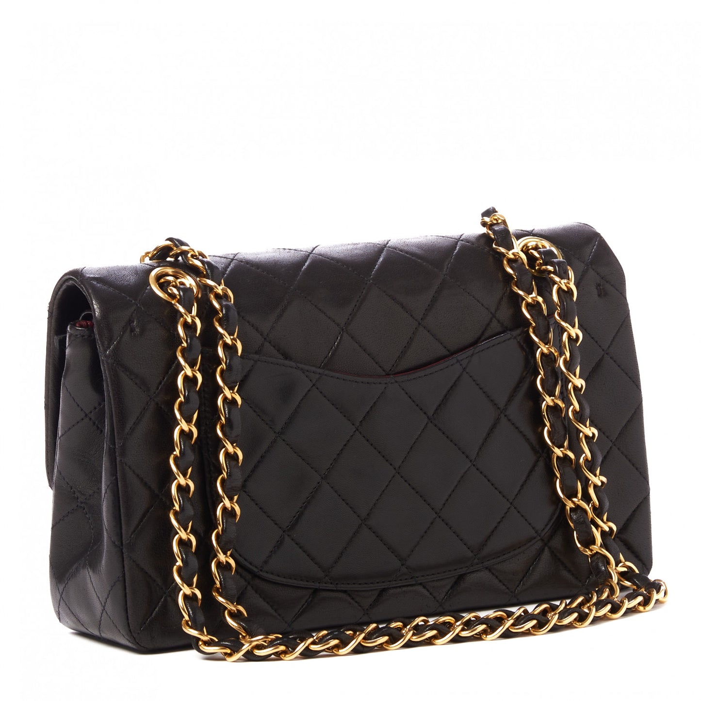 Lambskin Quilted Small Double Flap Black