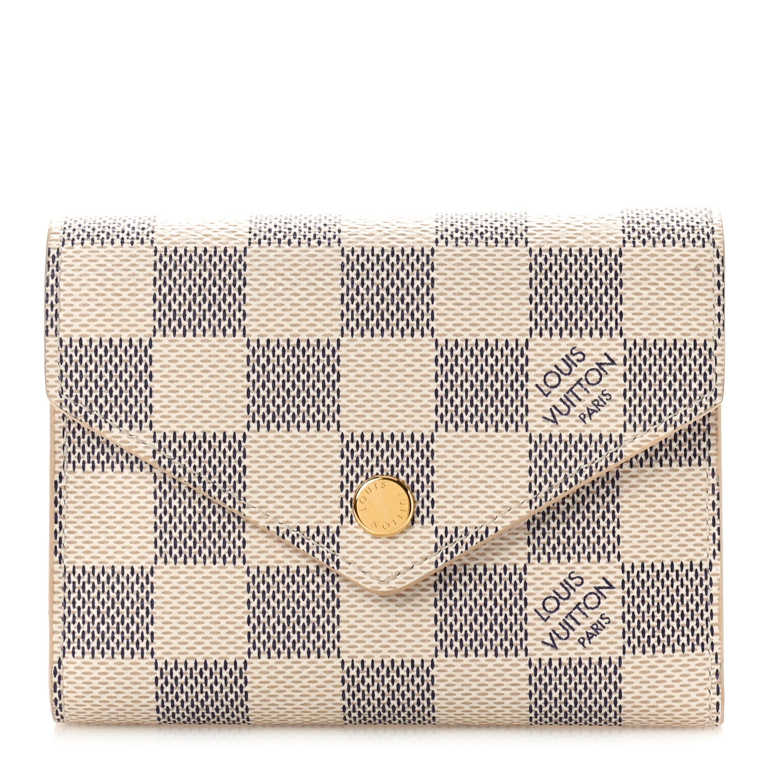 Louis Vuitton Damier Azur Victorine Wallet Rose Ballerine 1 of 9
