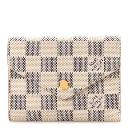 Louis Vuitton Damier Azur Victorine Wallet Rose Ballerine 1 of 9
