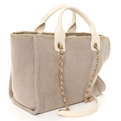 Chanel Mixed Fibers Small Deauville Tote White 4 of 11