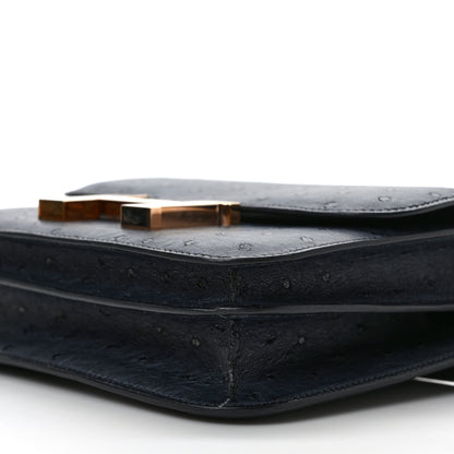 Hermes Ostrich Constance 18 Bleu Indigo 8 of 13