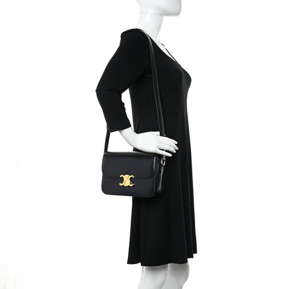 Celine Shiny Calfskin Medium Triomphe Black 2 of 12