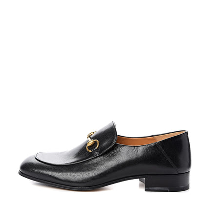 Gucci Goatskin Mens Horsebit Loafers 8.5 Black 1 of 9
