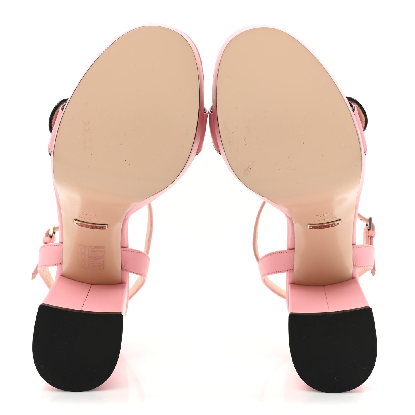 Calfskin GG Marmont Ankle Wrap 30/115mm Platform Sandals 38.5 Wild Rose