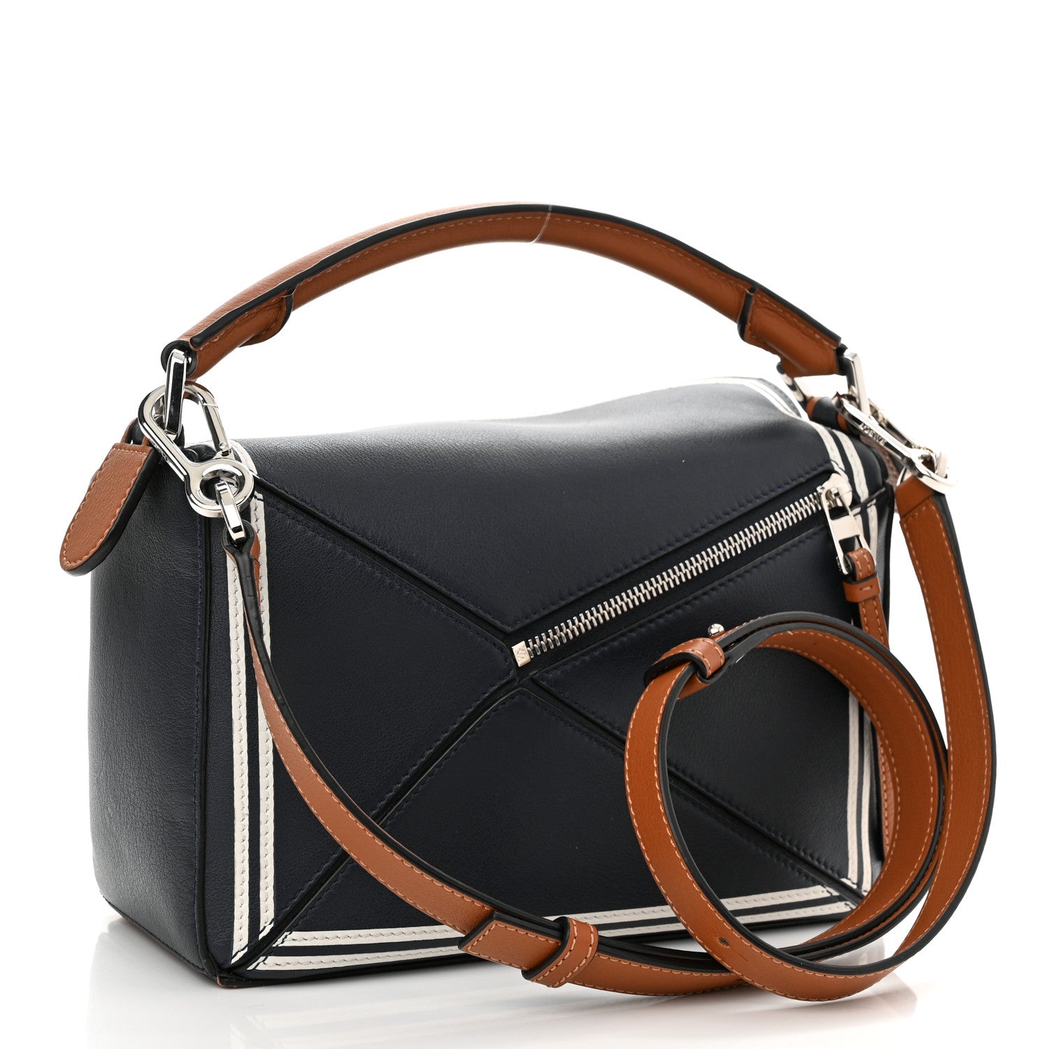 Loewe Calfskin Small Puzzle Bag Deep Blue Soft White 2 of 8