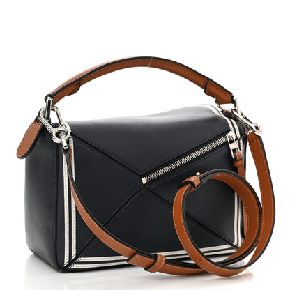 Loewe Calfskin Small Puzzle Bag Deep Blue Soft White 2 of 8