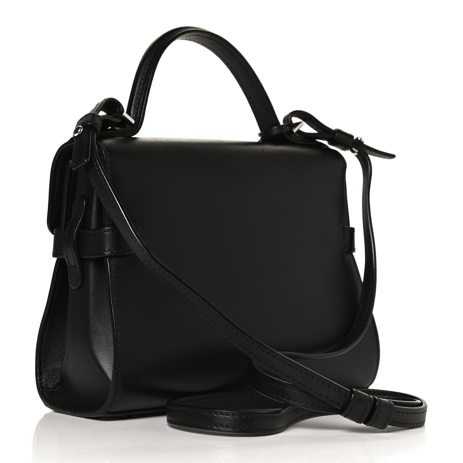 Delvaux Smooth Calfskin Mini Tempete Satchel Black 3 of 13