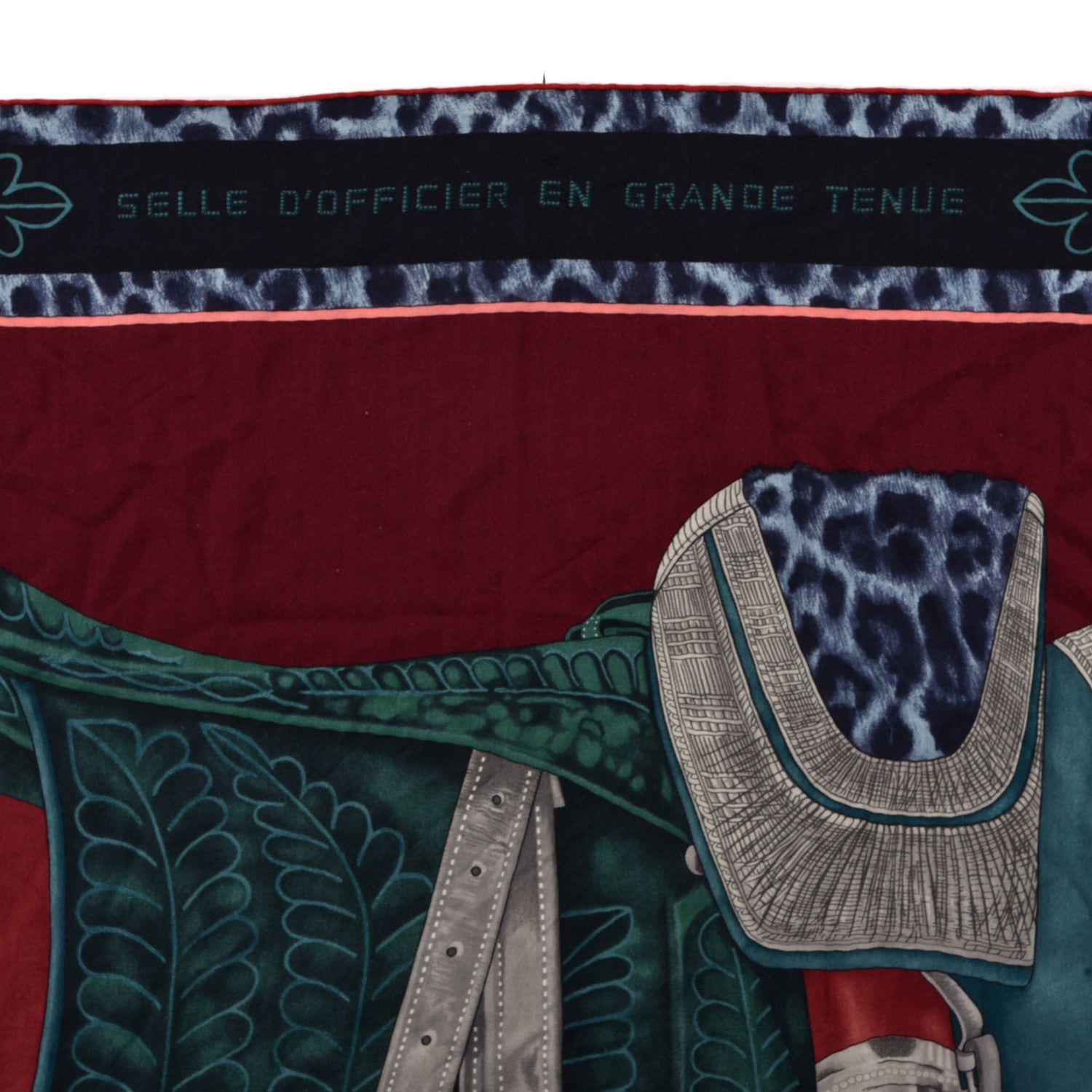 Hermes Cashmere Silk Selle d'Officier En Grande Tenue Shawl 140 6 of 11