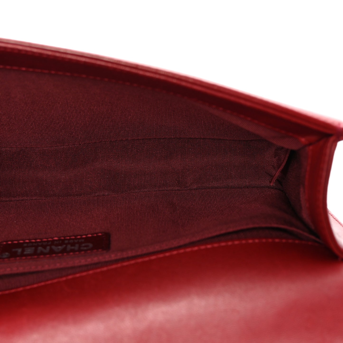 Lambskin Quilted Boy Flap Clutch Red