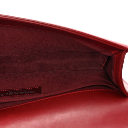 Chanel Lambskin Quilted Boy Flap Clutch Red 5 of 7