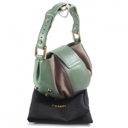 Fendi Canvas Leather Studded Hand Bag 3 of 12