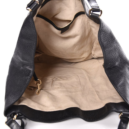 Gucci Pebbled Calfskin Large Soho Shoulder Bag Black 7 of 19