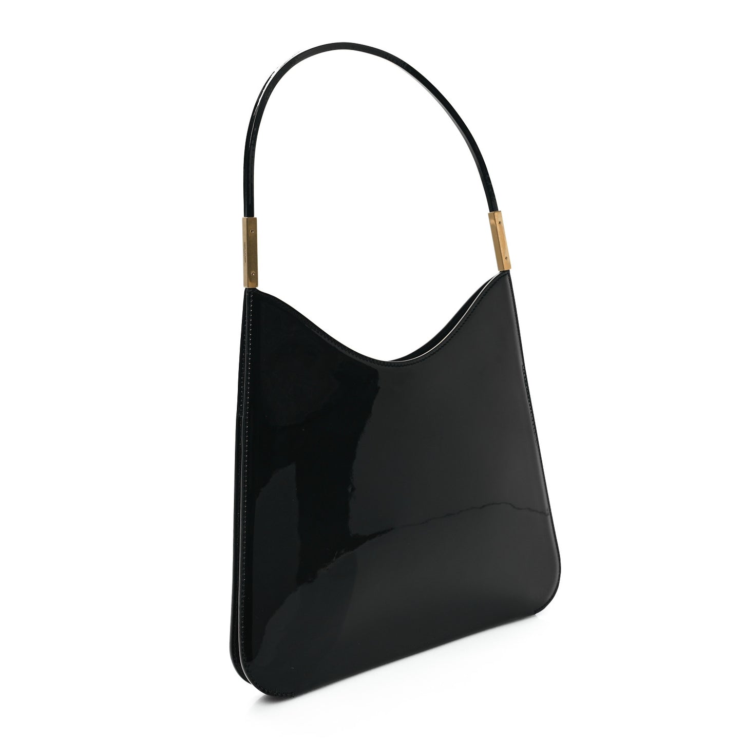 Patent Calfskin Sadie Shoulder Bag Black
