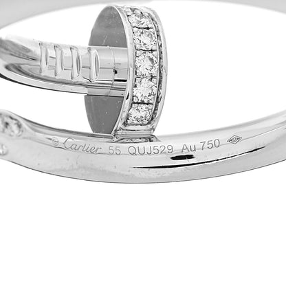 Cartier 18K White Gold Diamond Juste Un Clou Ring 55 7.25 4 of 5