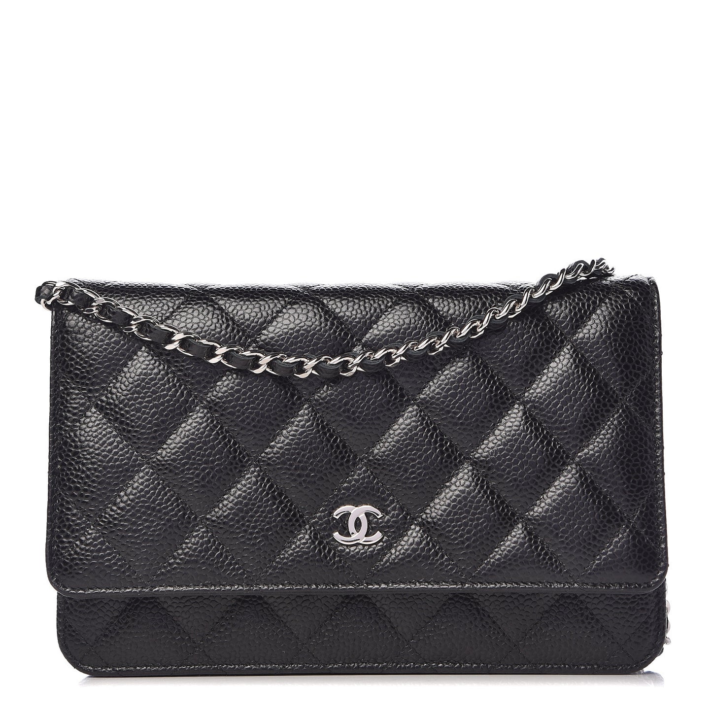 Caviar Quilted Wallet On Chain WOC Black