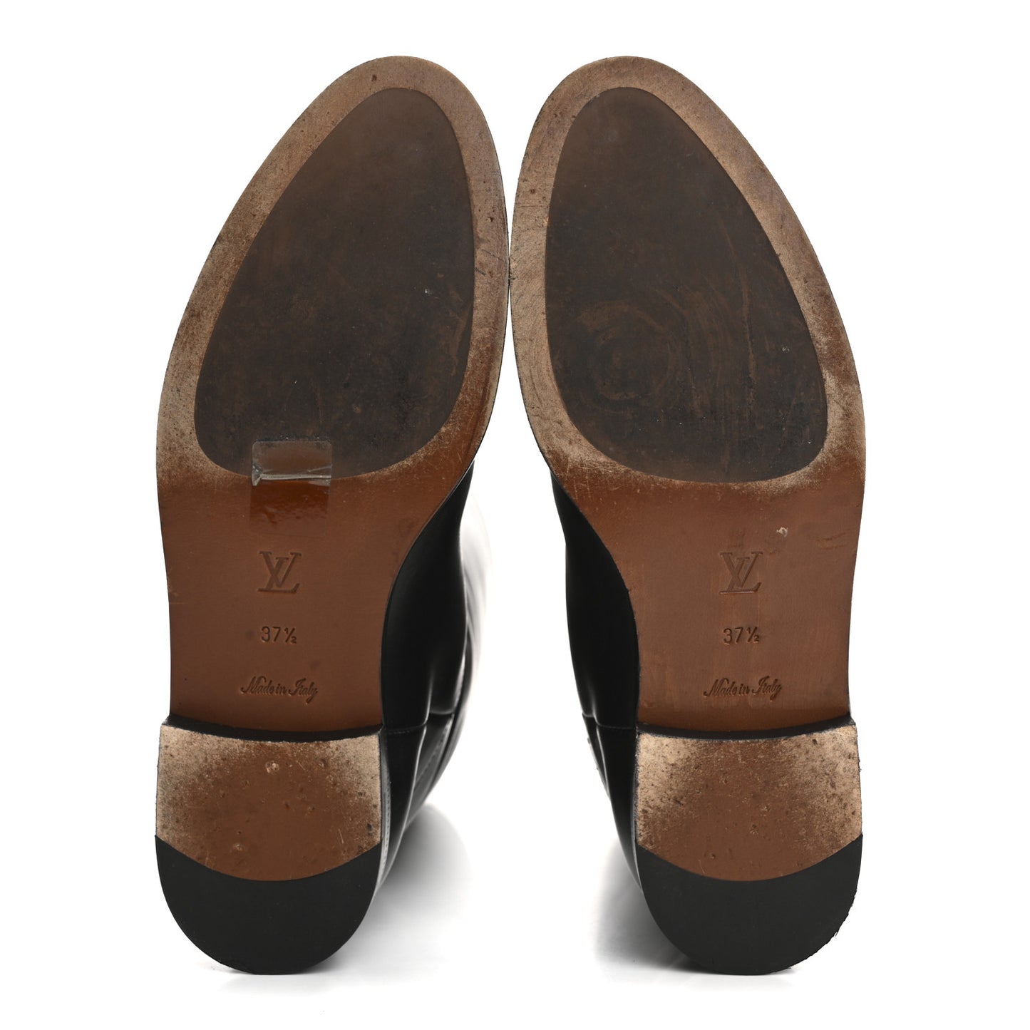 Calfskin Heritage Flat High Boots 37.5 Black