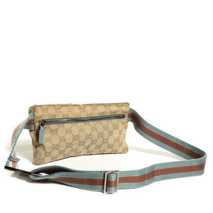 Gucci GG Monogram Web Double Pocket Belt Bag Blue 3 of 8