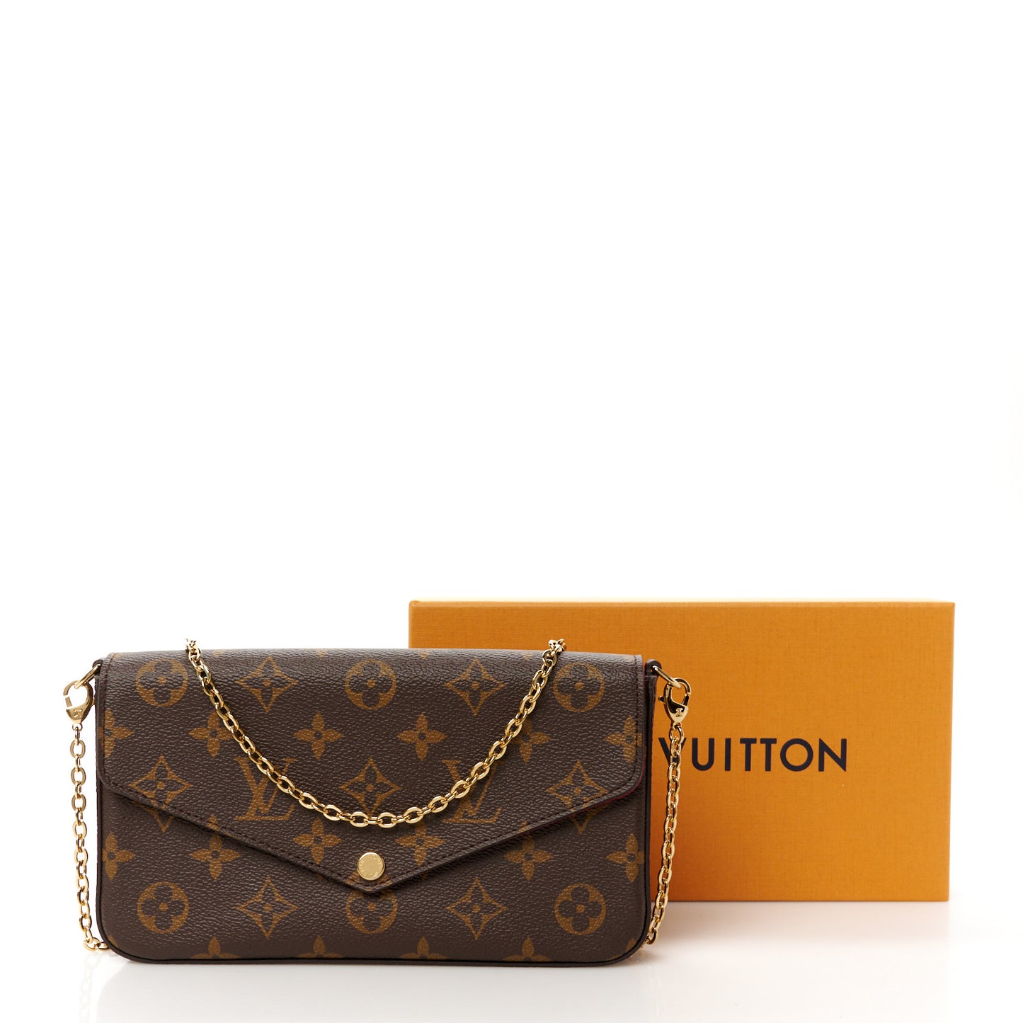 Monogram Pochette Felicie Chain Wallet Fuchsia
