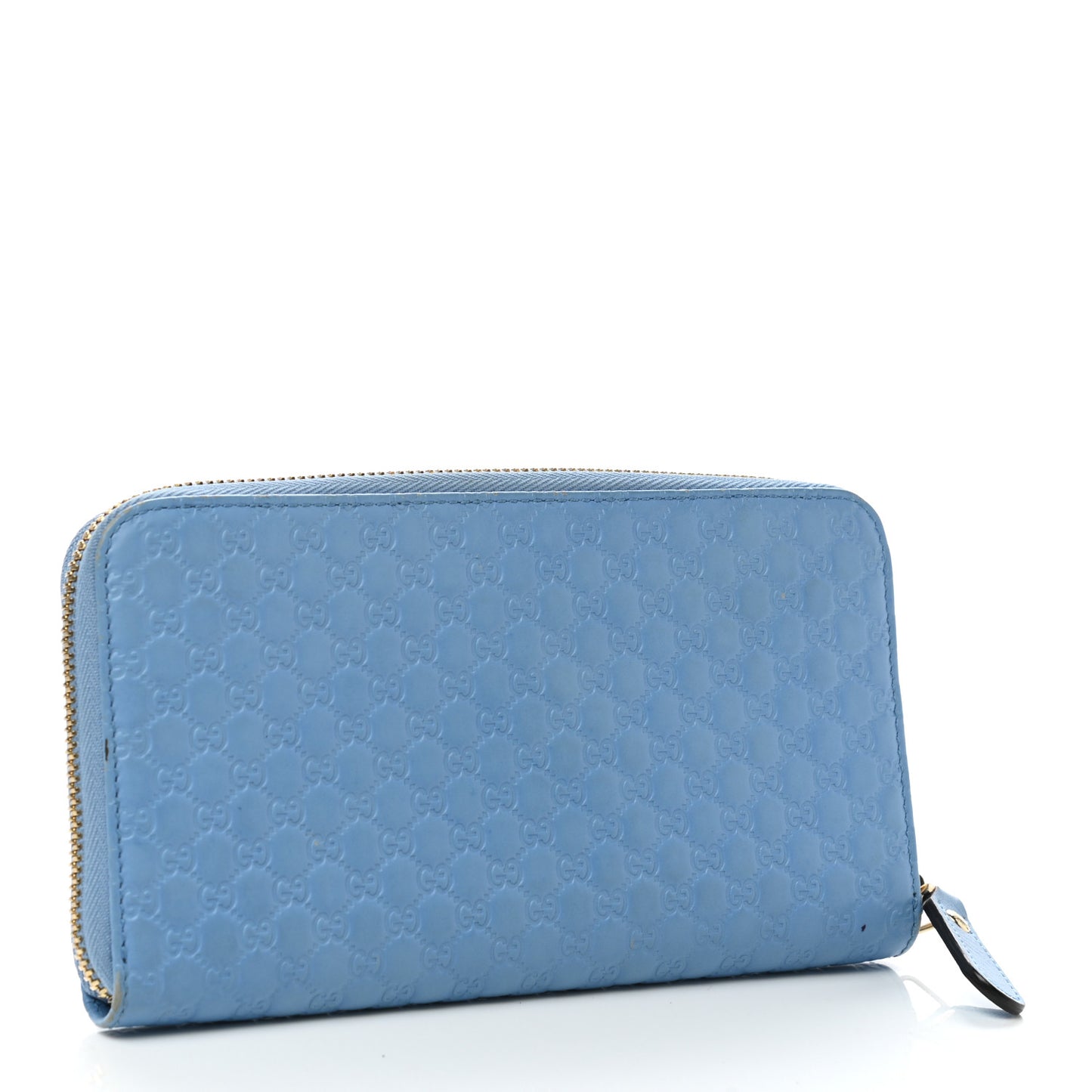 Microguccissima Zip Around Wallet Mineral Blue