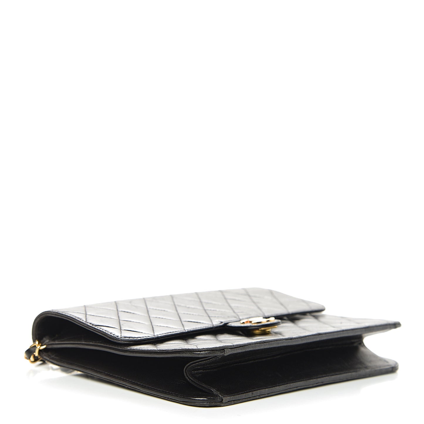 Lambskin Quilted Medium Single Flap Black