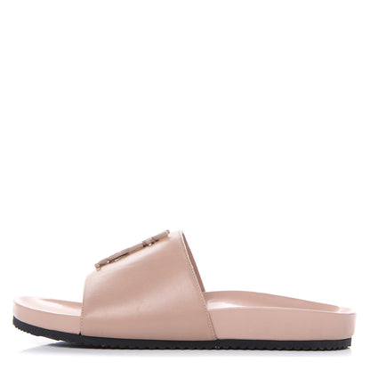 Saint Laurent Nappa Joan Slide Sandals 37.5 Nude 1 of 9