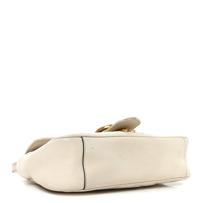 Gucci Calfskin Matelasse Small GG Marmont Shoulder Bag White 4 of 10