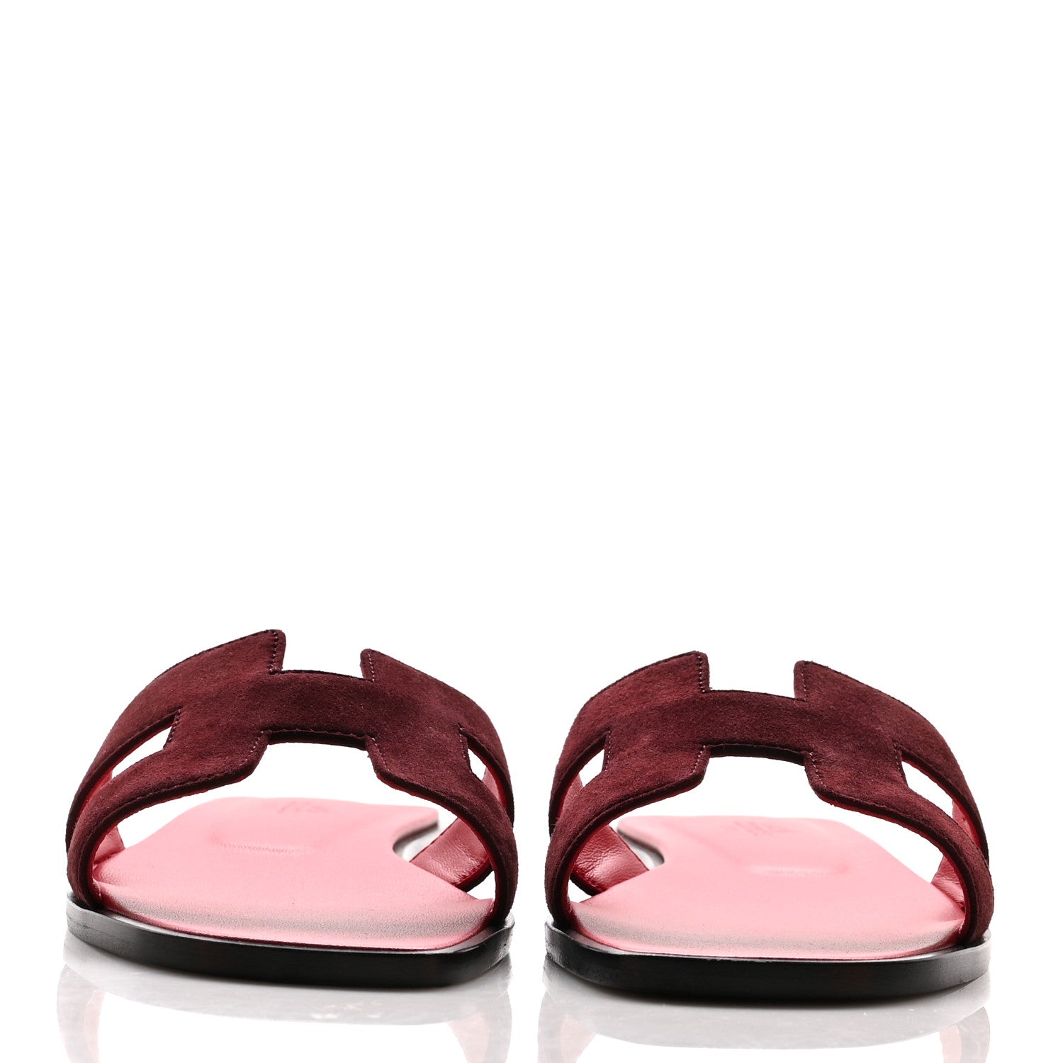 Hermes Suede Goatskin Oran Sandals 37 Rose Rouge Marsala 2 of 10