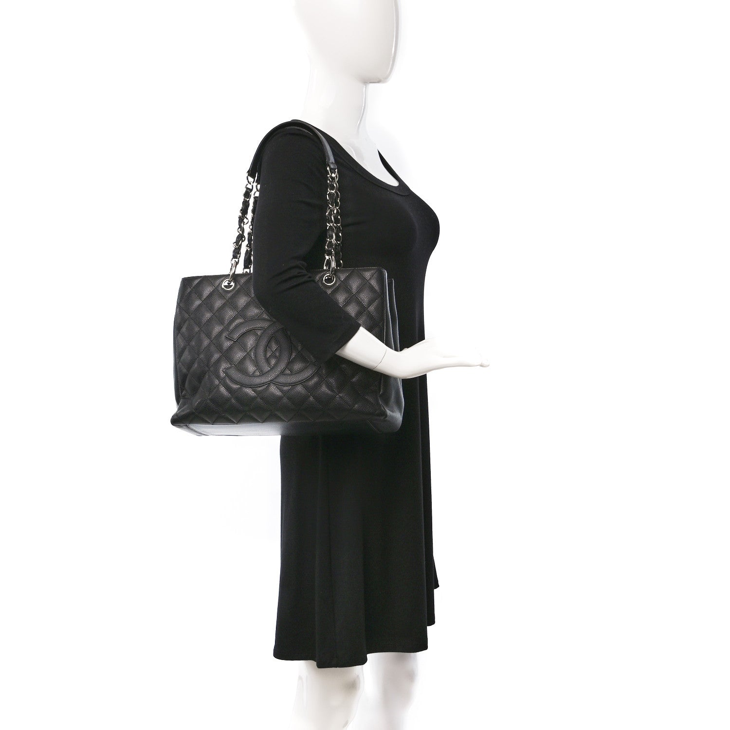 Chanel Caviar Quilted Grand Shopping Tote GST Black 2 of 10