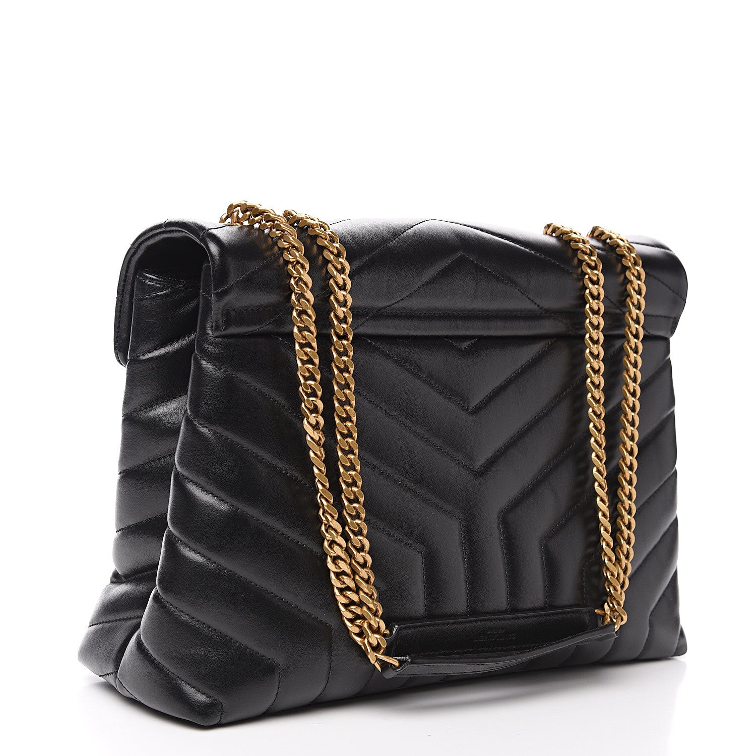 Saint Laurent Calfskin Y Quilted Monogram Medium Loulou Chain Satchel Black 2 of 10