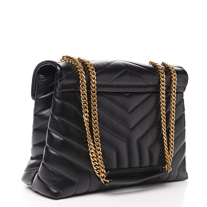Saint Laurent Calfskin Y Quilted Monogram Medium Loulou Chain Satchel Black 2 of 10
