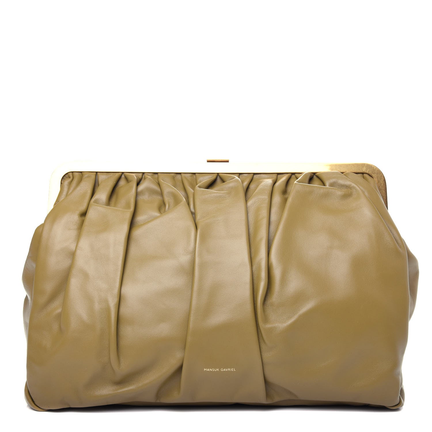 Mansur Gavriel Lambskin Wave Frame Clutch Safari 1 of 9
